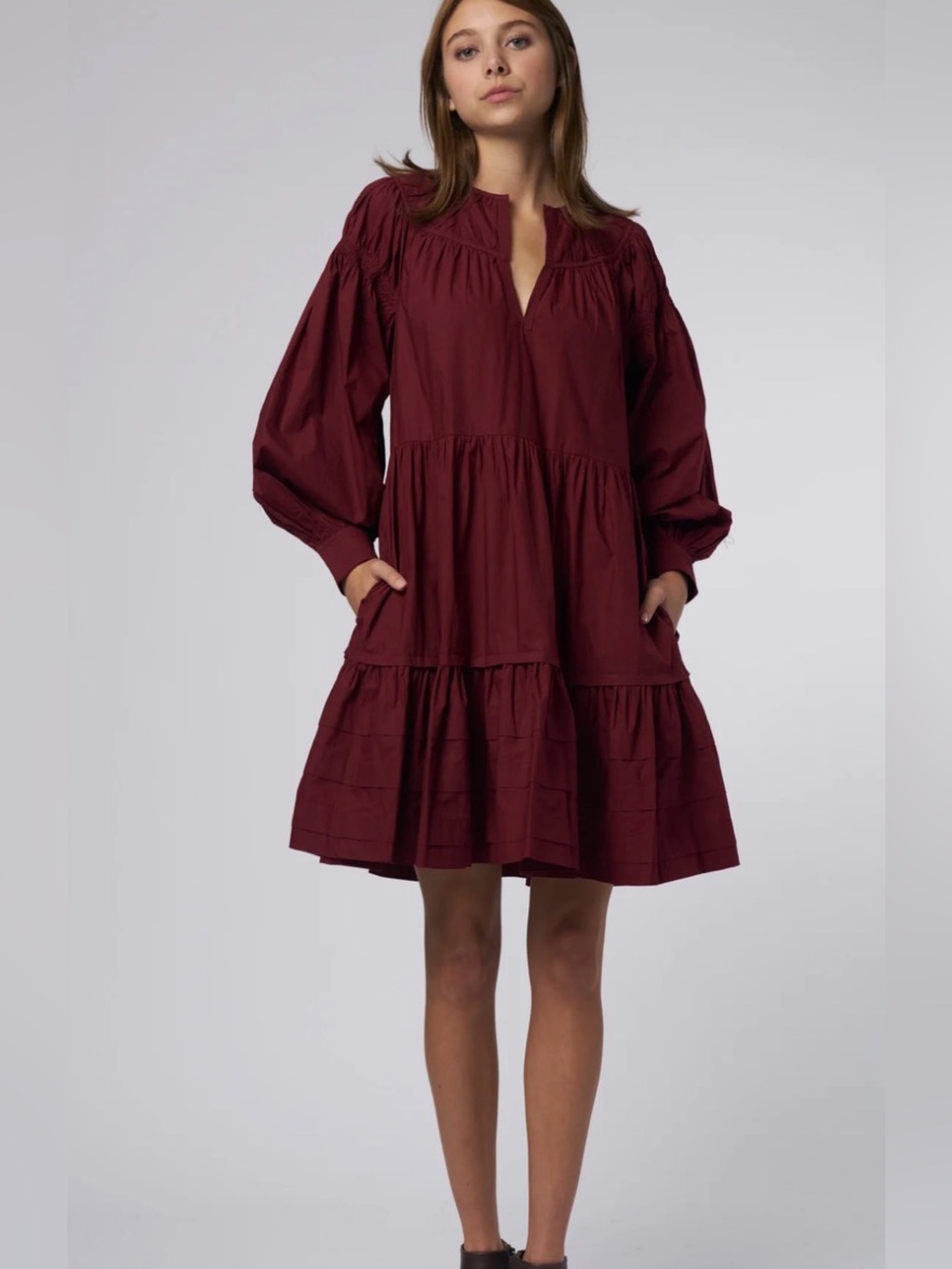 ULLA JOHNSON ROSA DRESS BORDEAUX
